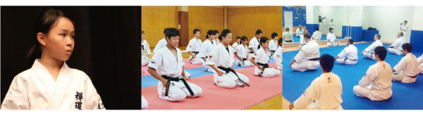 禅道会 女性の空手教室の練習風景